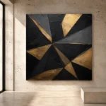 Angular Prism Black & Gold Wall Art Canvas Print - Image 3