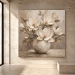 Ivory Magnolia Vase Magnolia Wall Art Canvas Print - Image 3