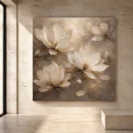Floating Ivory Blossoms Magnolia Wall Art Canvas Print - Image 3