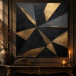 Angular Prism Black & Gold Wall Art Canvas Print - Image 4