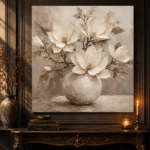 Ivory Magnolia Vase Magnolia Wall Art Canvas Print - Image 4