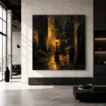 Courtyard Lantern Black & Gold Wall Art Canvas Print - Image 5