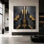 Art Deco Sunburst Black & Gold Wall Art Canvas Print - Image 5