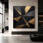 Angular Prism Black & Gold Wall Art Canvas Print - Image 5