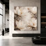 Four Ivory Blossoms Magnolia Wall Art Canvas Print - Image 5