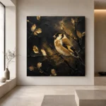 Golden Finch Black & Gold Wall Art Canvas Print - Image 6