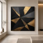 Angular Prism Black & Gold Wall Art Canvas Print - Image 6