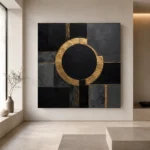 Golden Halo Geometry Black & Gold Wall Art Canvas Print - Image 6