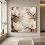 Four Ivory Blossoms Magnolia Wall Art Canvas Print - Image 6