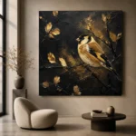 Golden Finch Black & Gold Wall Art Canvas Print - Image 7