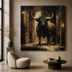 Golden Bull Black & Gold Wall Art Canvas Print - Image 7