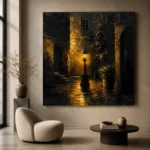 Courtyard Lantern Black & Gold Wall Art Canvas Print - Image 7