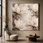 Four Ivory Blossoms Magnolia Wall Art Canvas Print - Image 7