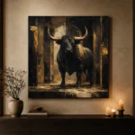 Golden Bull Black & Gold Wall Art Canvas Print - Image 8