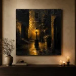 Courtyard Lantern Black & Gold Wall Art Canvas Print - Image 8