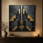 Art Deco Sunburst Black & Gold Wall Art Canvas Print - Image 8