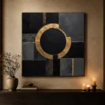 Golden Halo Geometry Black & Gold Wall Art Canvas Print - Image 8