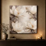 Four Ivory Blossoms Magnolia Wall Art Canvas Print - Image 8