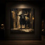 Golden Bull Black & Gold Wall Art Canvas Print - Image 9