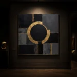 Golden Halo Geometry Black & Gold Wall Art Canvas Print - Image 9
