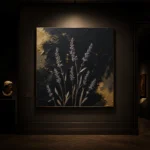 Golden Lavender Botanical Black & Gold Wall Art Canvas Print - Image 9