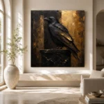 Golden Raven Black & Gold Wall Art Canvas Print - Image 10
