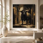 Golden Bull Black & Gold Wall Art Canvas Print - Image 10