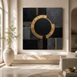 Golden Halo Geometry Black & Gold Wall Art Canvas Print - Image 10