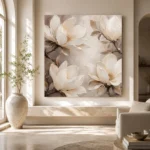 Four Ivory Blossoms Magnolia Wall Art Canvas Print - Image 10
