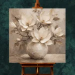 Ivory Magnolia Vase Magnolia Wall Art Canvas Print - Image 2