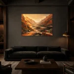 Premium Wall Art Yatay Html Edition – ABSTRACTNW2001 shown in a warm modern interior