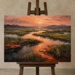 Premium Wall Art Yatay Html Edition – ABSTRACTNW2002 displayed on a studio easel