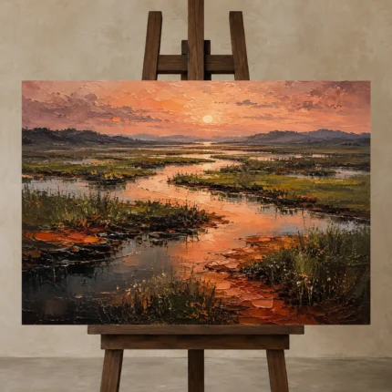 Premium Wall Art Yatay Html Edition – ABSTRACTNW2002 displayed on a studio easel