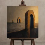 Premium Wall Art Kare Html Edition – ABSTRACTNW2005 displayed on a studio easel