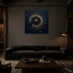 Premium Wall Art Kare Html Edition – ABSTRACTNW2006 shown in a warm modern interior