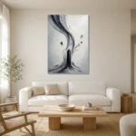Premium Wall Art Dikey Html Edition – ABSTRACTNW2007 styled in a refined neutral interior
