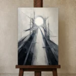 Premium Wall Art Dikey Html Edition – ABSTRACTNW2008 displayed on a studio easel