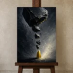 Premium Wall Art Dikey Html Edition – ABSTRACTNW2019 displayed on a studio easel