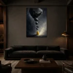 Premium Wall Art Dikey Html Edition – ABSTRACTNW2019 shown in a warm modern interior