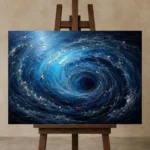 Premium Wall Art Yatay Html Edition – ABSTRACTNW2024 displayed on a studio easel