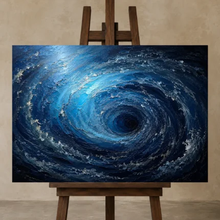 Premium Wall Art Yatay Html Edition – ABSTRACTNW2024 displayed on a studio easel