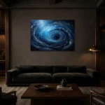 Premium Wall Art Yatay Html Edition – ABSTRACTNW2024 shown in a warm modern interior