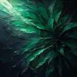 Emerald Editorial green abstract art print featuring layered botanical-inspired forms in rich emerald tones for elegant interiors