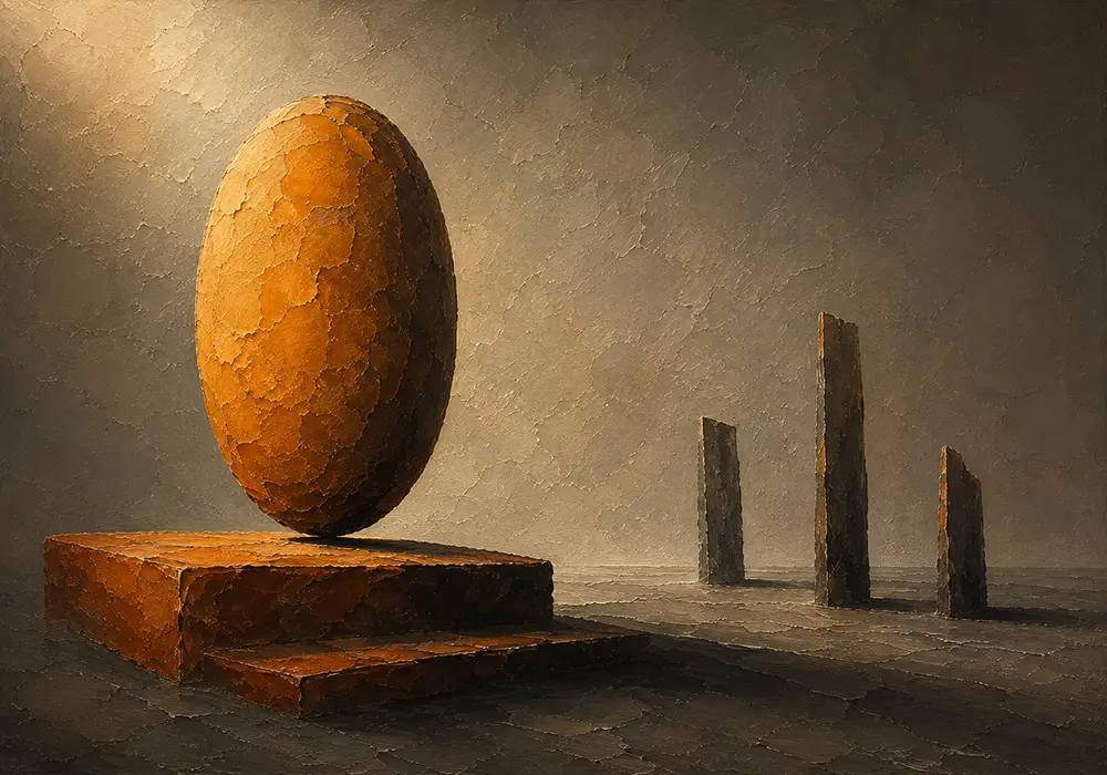 Amber Equilibrium Neutral Abstract Art Honey Bronze Art Print