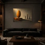 Premium Wall Art Yatay Html Edition – ABSTRACTNW2028 shown in a warm modern interior
