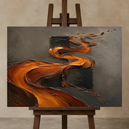 Premium Wall Art Yatay Html Edition – ABSTRACTNW2029 displayed on a studio easel