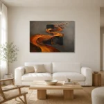 Premium Wall Art Yatay Html Edition – ABSTRACTNW2029 styled in a refined neutral interior