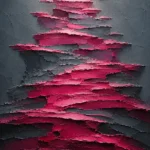Dusty rose pink abstract art print featuring layered abstract strata with refined berry tones for elegant interiors