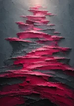 Dusty rose pink abstract art print featuring layered abstract strata with refined berry tones for elegant interiors