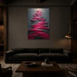 Premium Wall Art Dikey Html Edition – ABSTRACTNW2033 shown in a warm modern interior